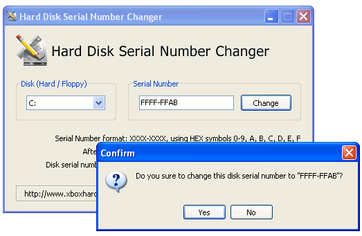 Hard Disk Serial Number Changer   -  2
