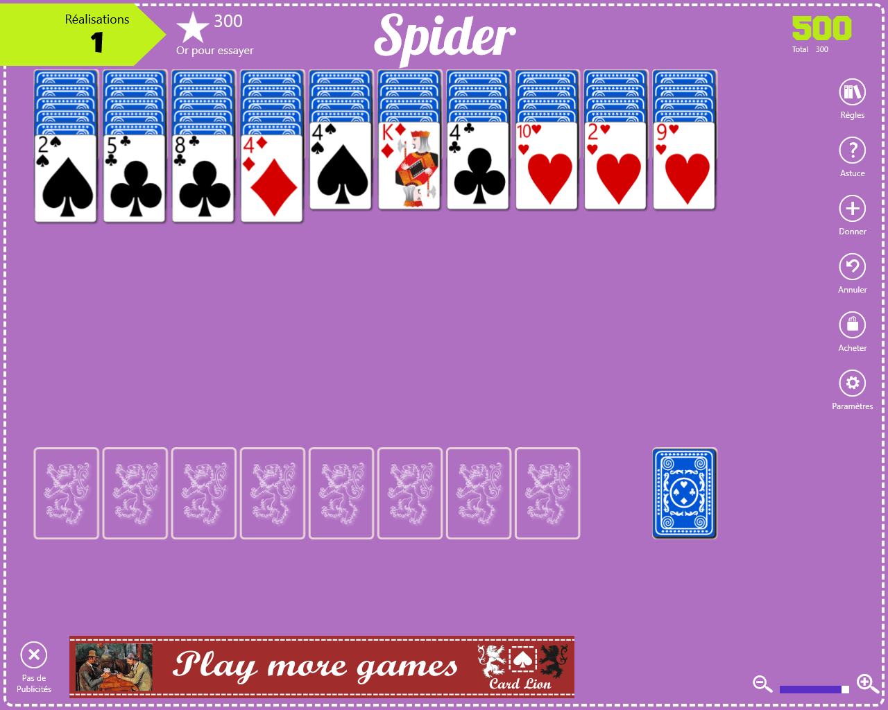 free spider solitaire windows 10
