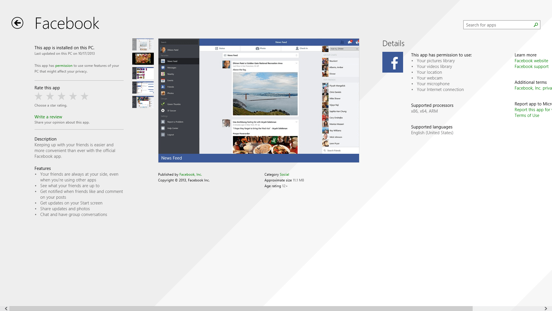 facebook free download for laptop windows 10