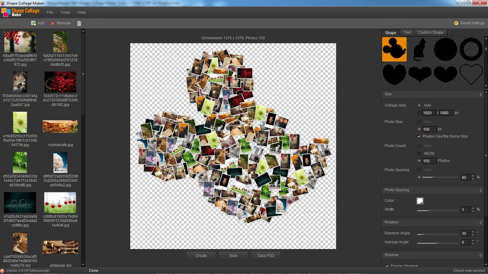 online photo shape collage maker