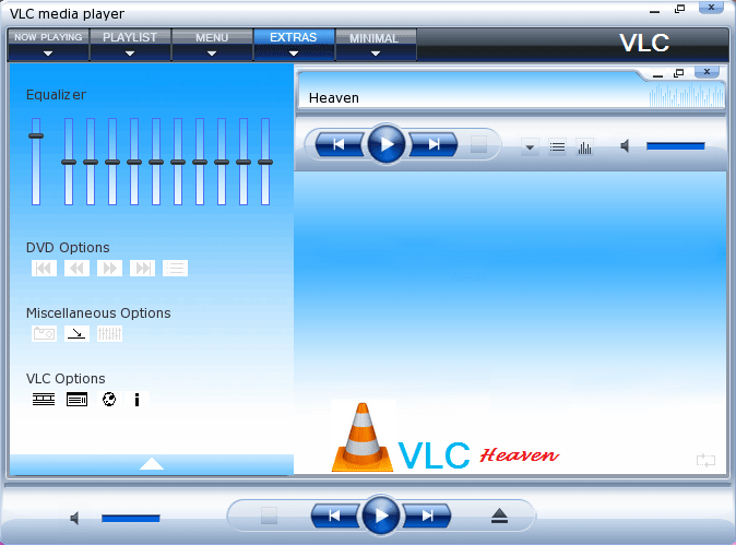 what is vlc media player skinned