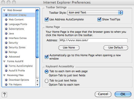 microsoft internet explorer on mac