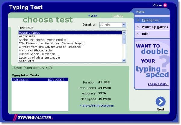 online typing master test