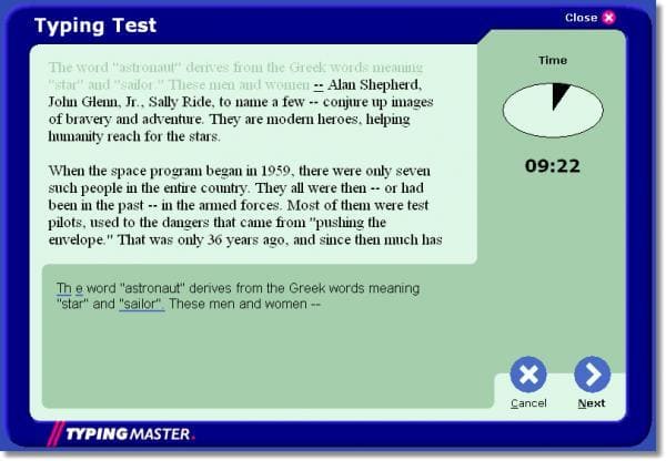 online typing master test in english