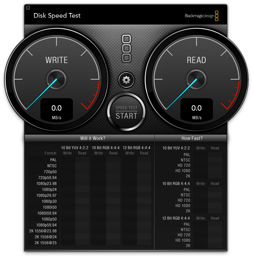 blackmagic disk speed test results