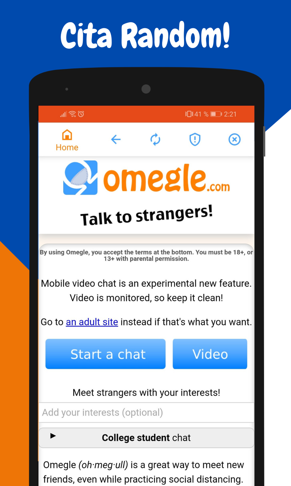 Omegle Talk To Strangers Facecam