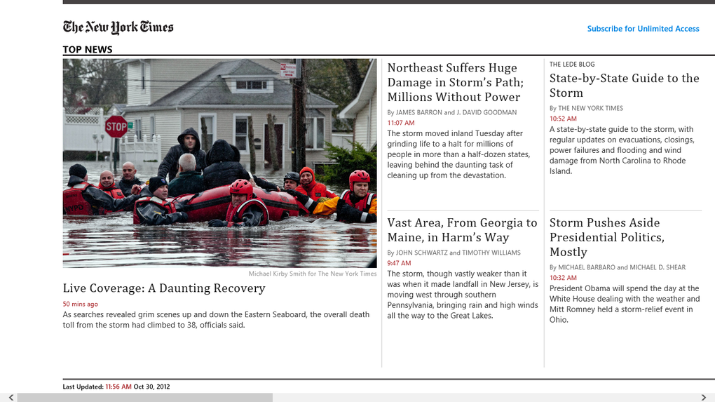 New York Times website on computer screen