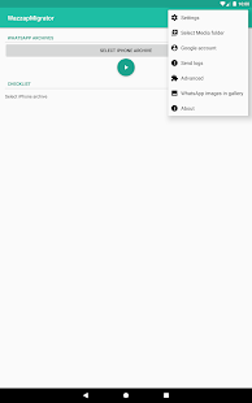 WazzapMigrator setup on Android