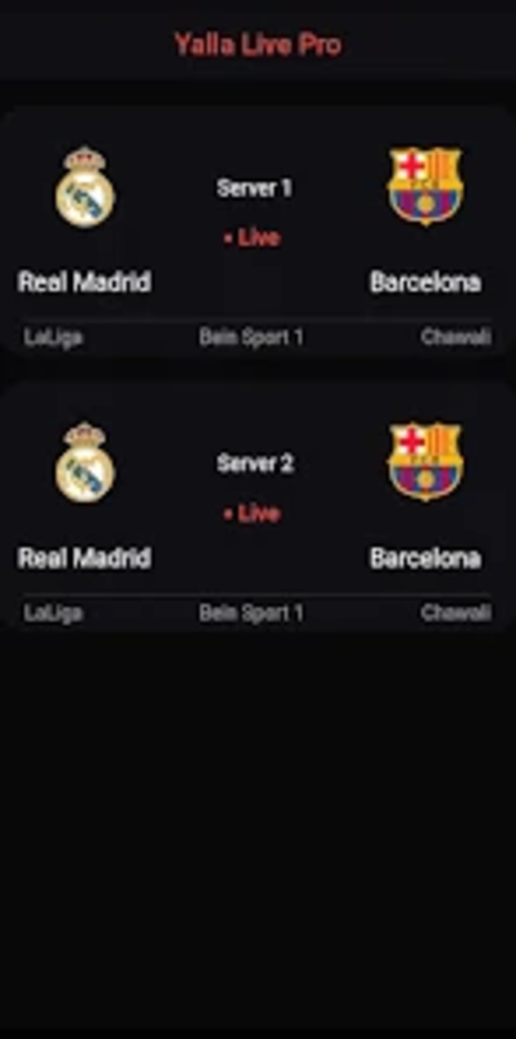 Yalla Live Pro Live Sports لنظام Android