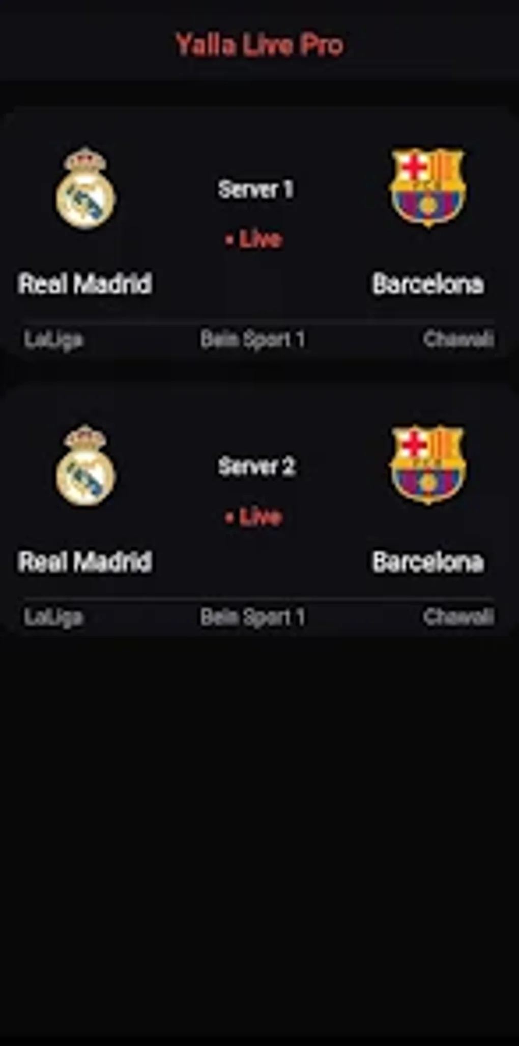 Android I in Yalla Live Pro Live Sports ndir