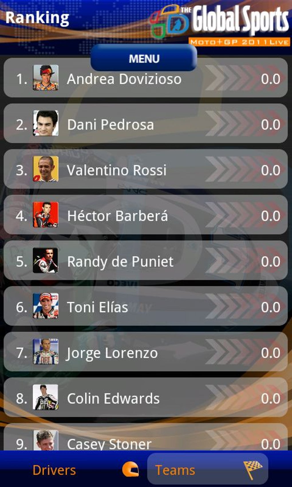 Moto GP Live 2011 pour Android Télécharger