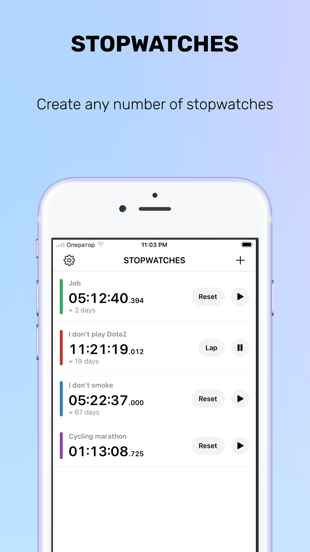 Stopwatch plus Multiple Timer для iPhone — Скачать