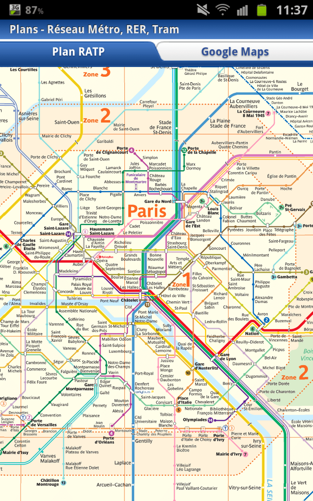 plan métro paris ratp