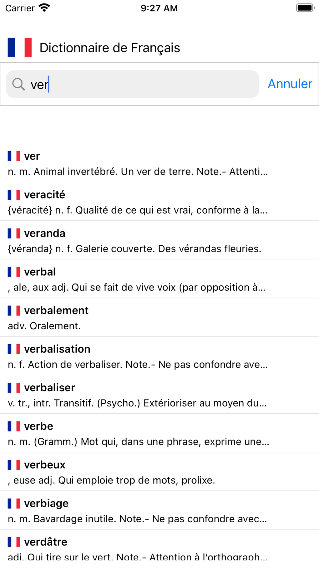 French Dictionary para iPhone Download