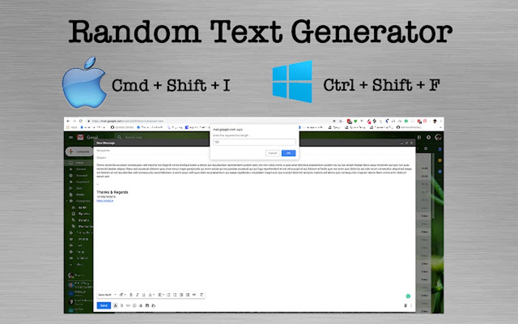 Random Text Generator pour Google Chrome - Extension Télécharger