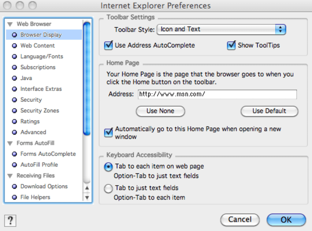internet explorer sur mac 10.4.11