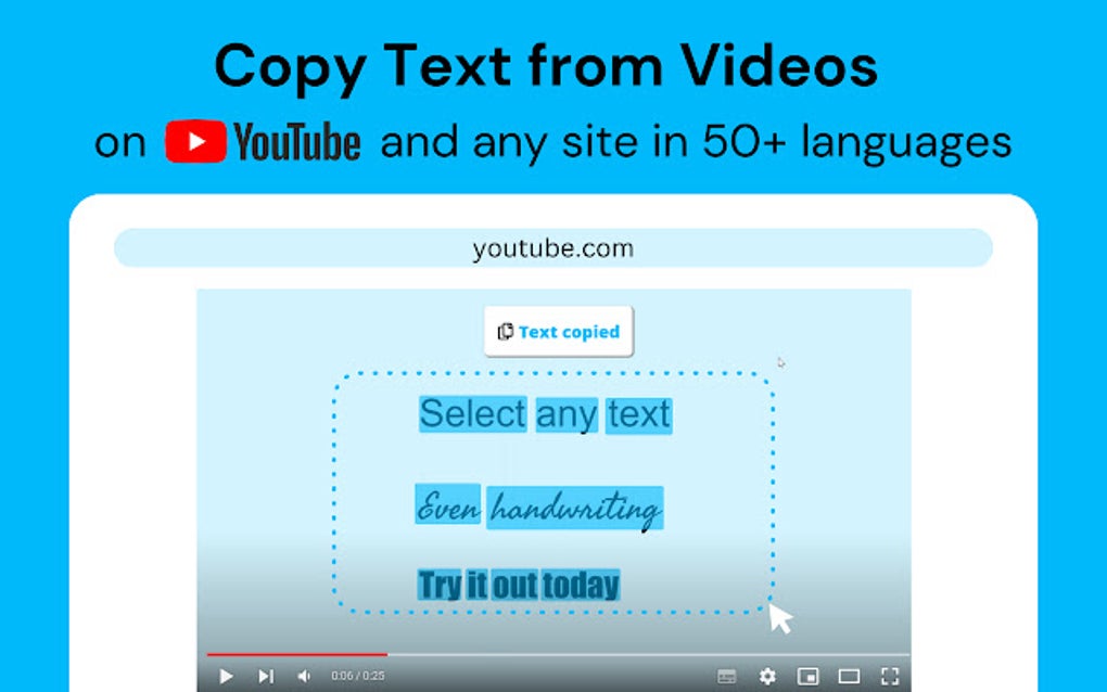 Copy Text from Videos สำหรับ Google Chrome - ส่วนขยาย ดาวน์โหลด