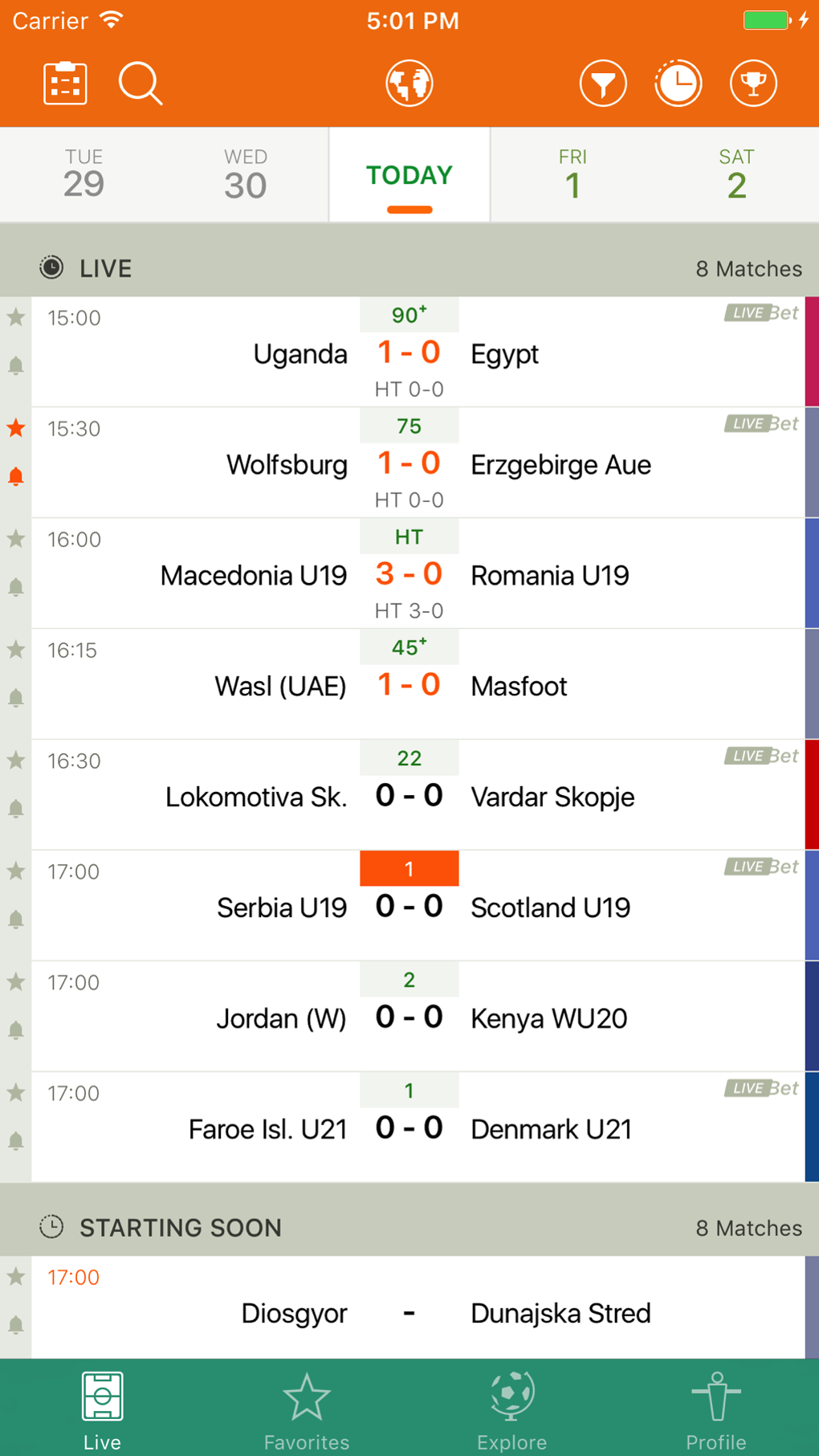 Futbol24 soccer livescore app für iPhone