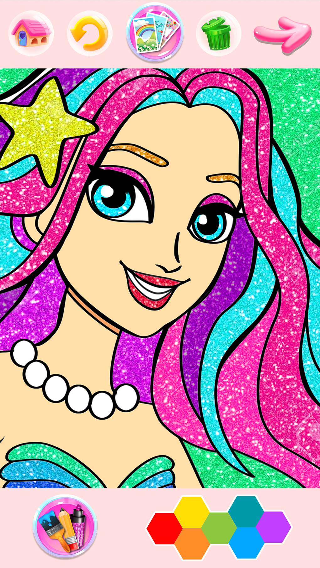 Rainbow Glitter Coloring Book for iPhone 無料・ダウンロード