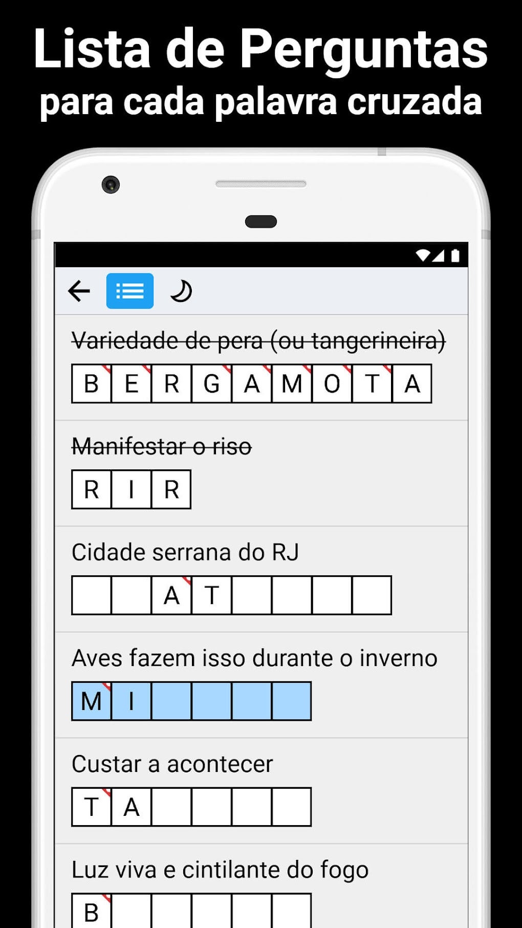 Jogue palavras cruzadas no celular com o iCruzadinha