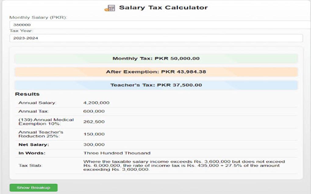 Salary Tax Calculator para Google Chrome - Extensión Descargar