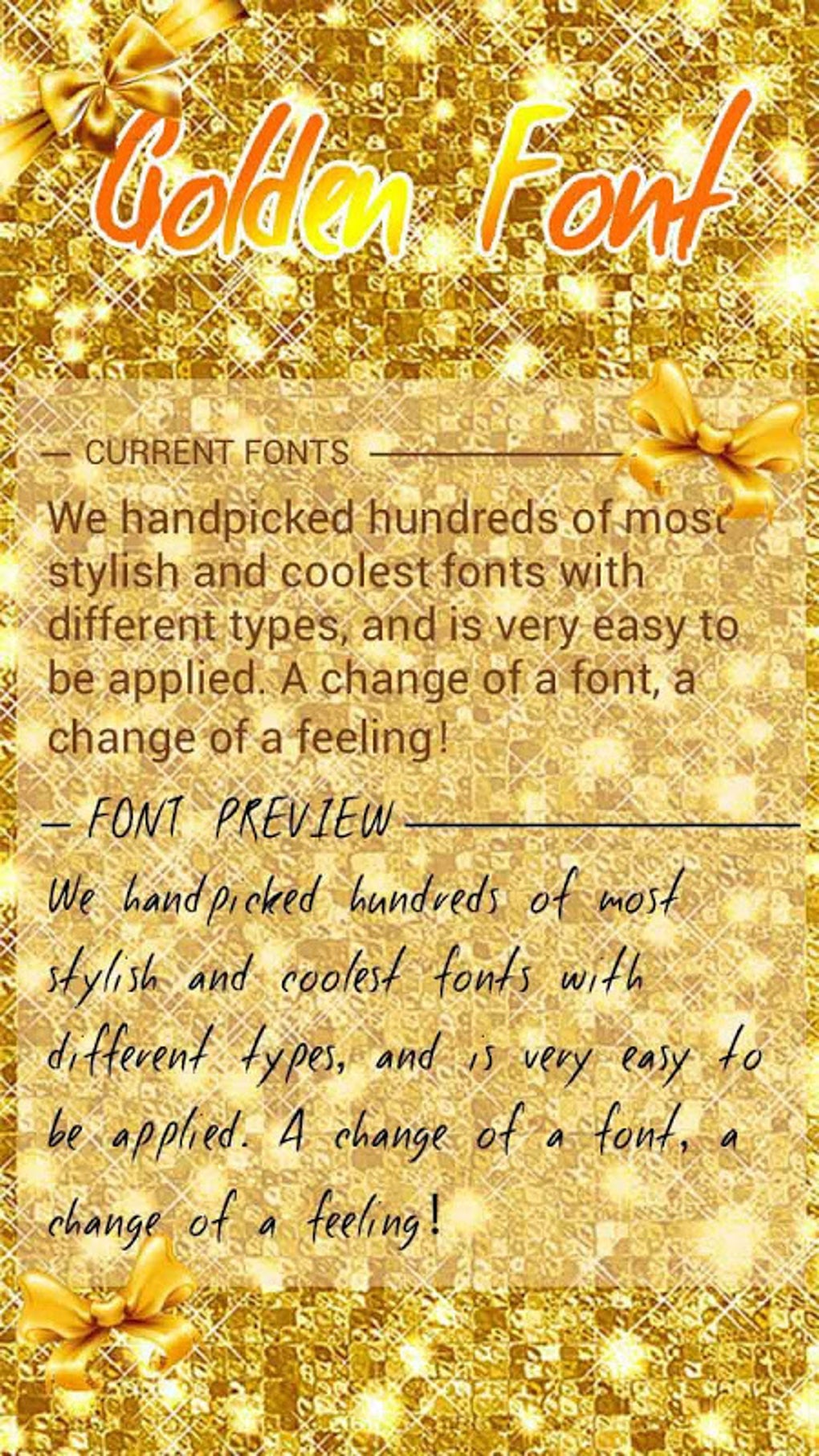 Android için Golden Font for FlipFont,Cool Fonts Text Free APK - İndir