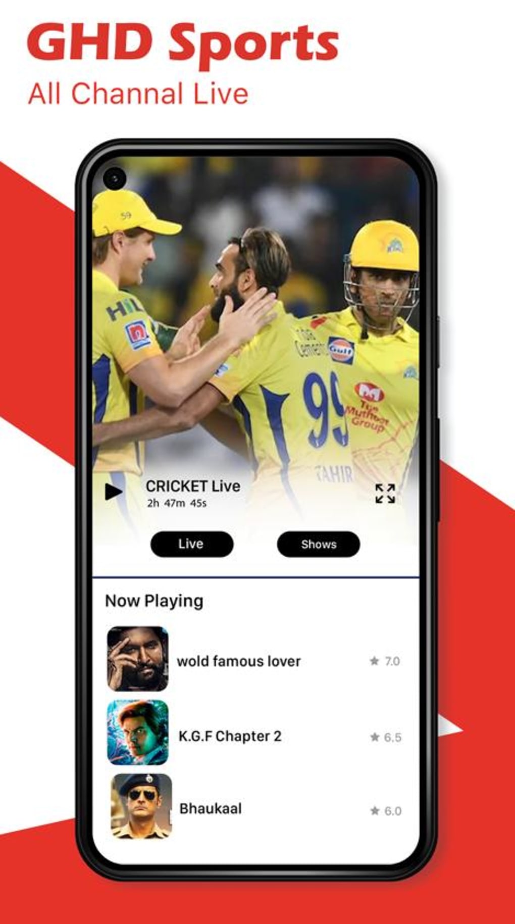 Live Sports GHD TV Guide for Android