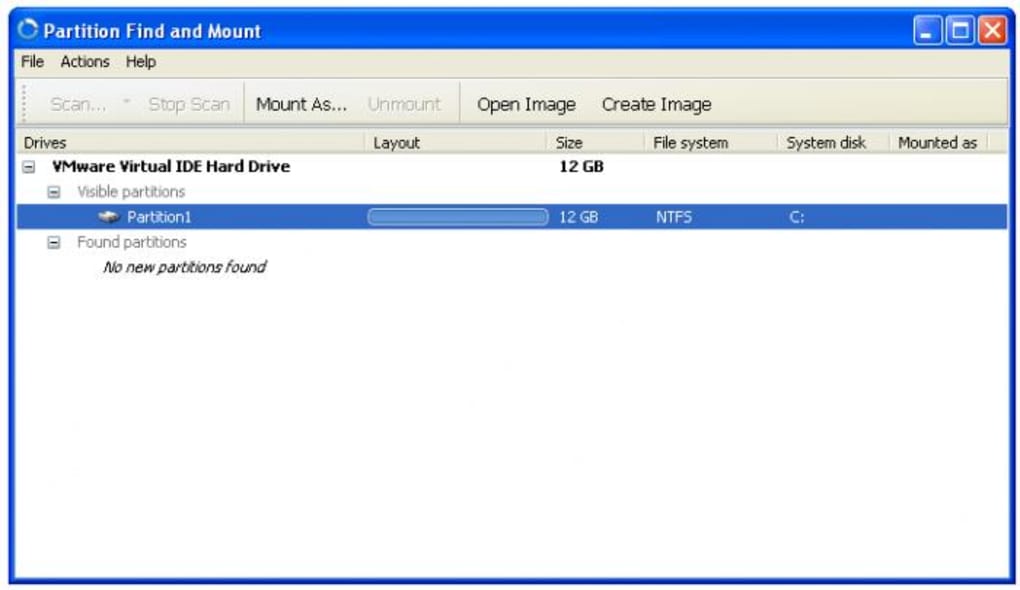 partition find and mount free