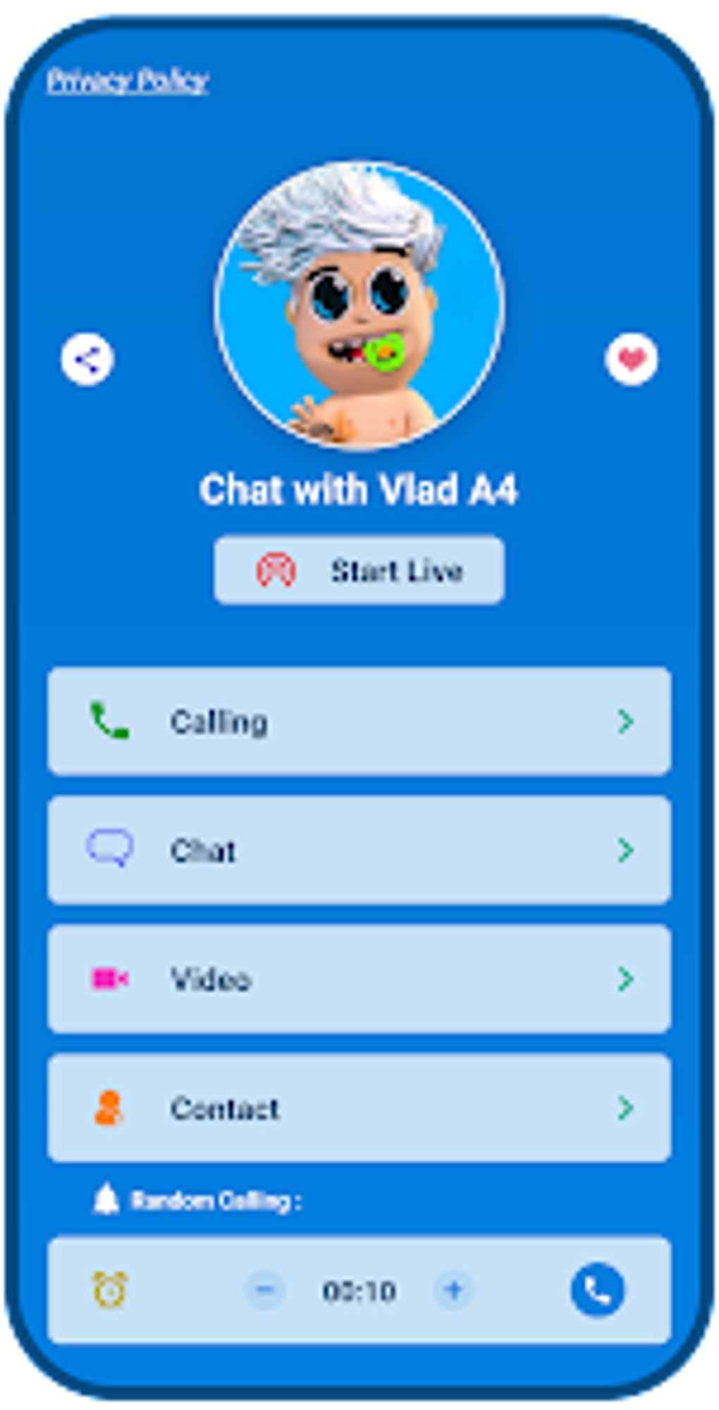 fake call and chat with vladA4 для Android — Скачать