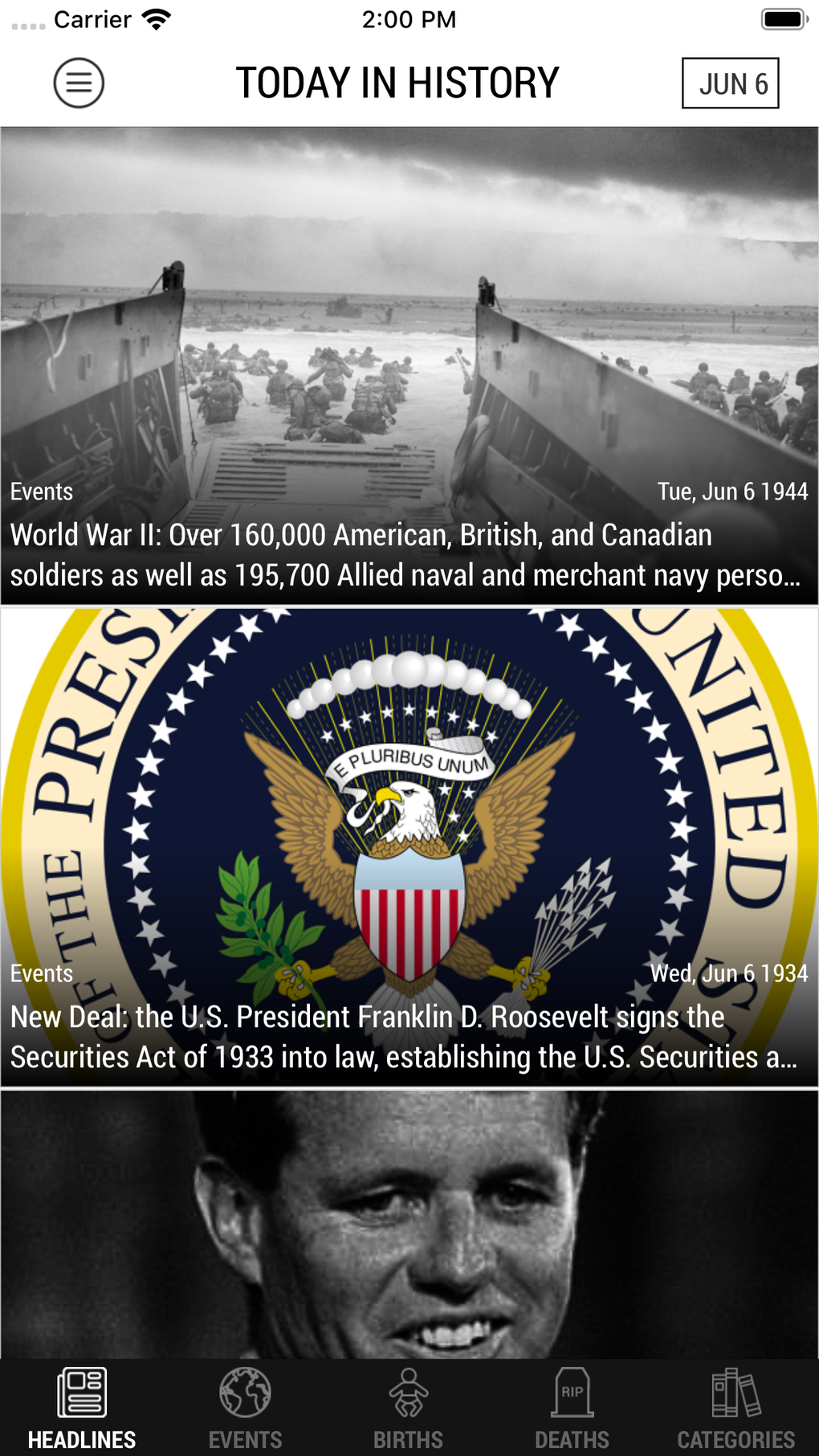 Today In History Lite Edition for iPhone - Download