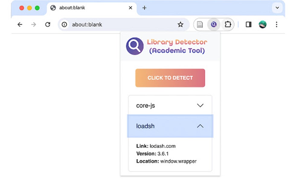 Library Detector (Academic Tool) for Google Chrome - Extension Download