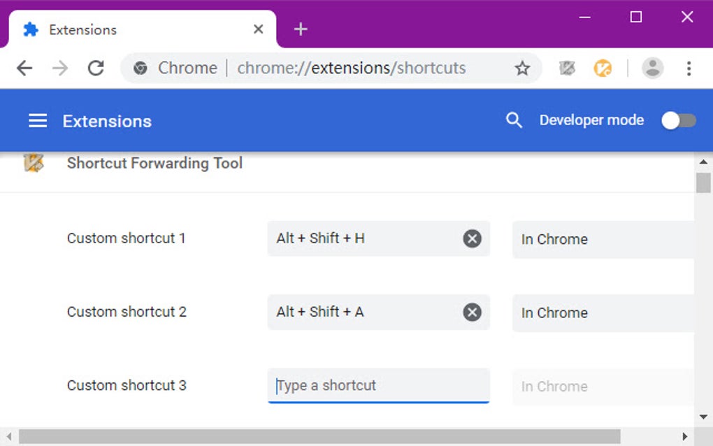 Shortcut Forwarding Tool for Google Chrome - Extension Download
