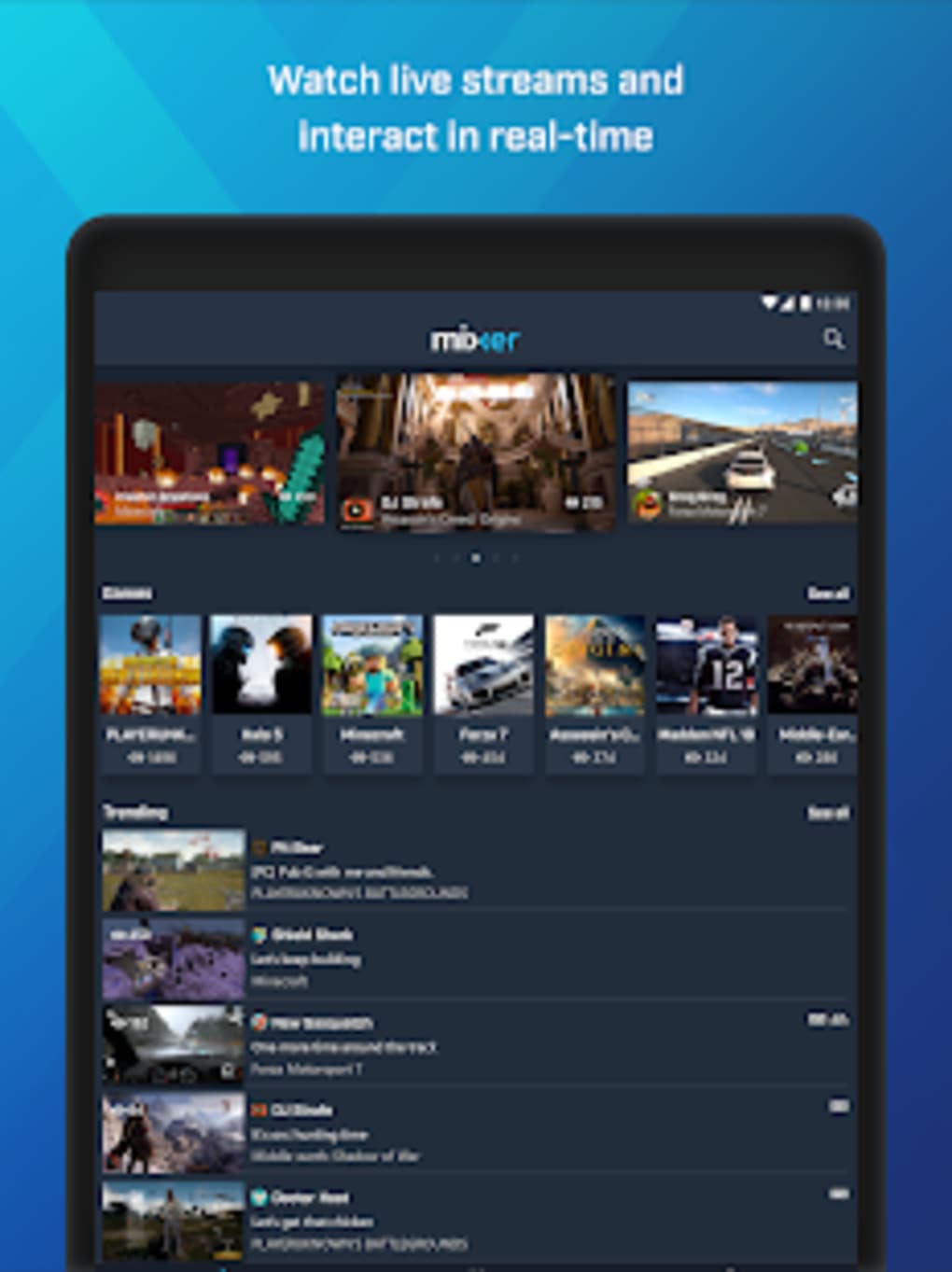 Mixer Interactive Streaming for Android