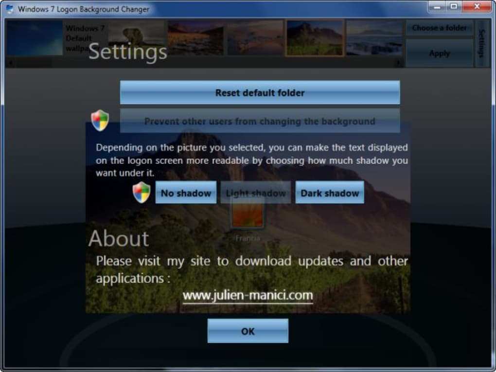 Windows 7 Logon Background Changer (Windows) - Download