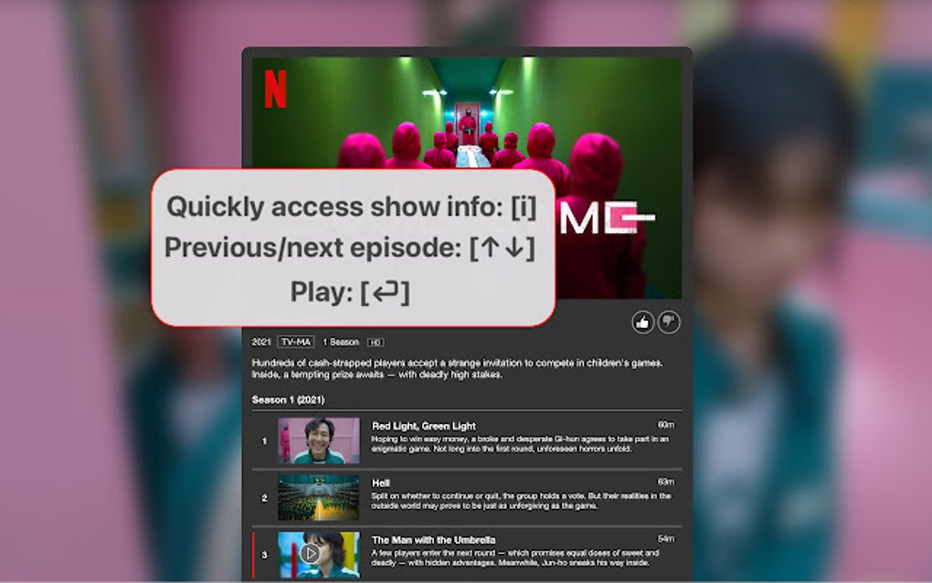 Netflix Keyboard Shortcuts para Chrome - Download