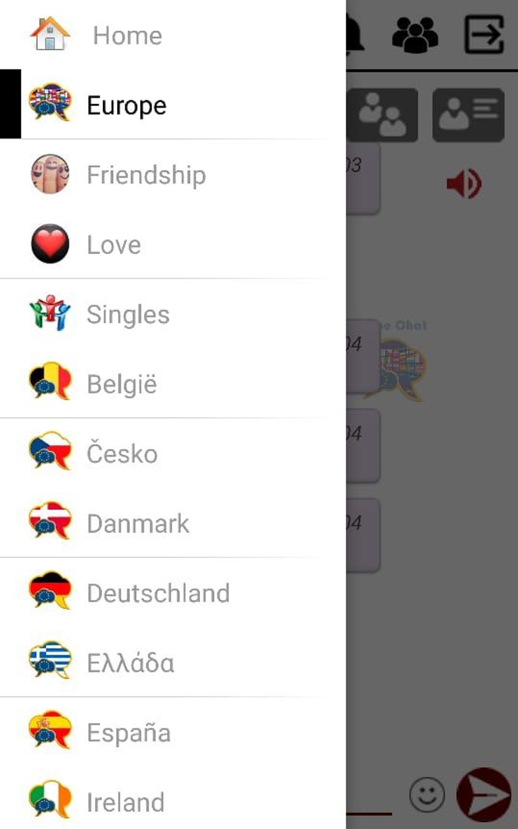 Europe Chat لنظام Android - تنزيل