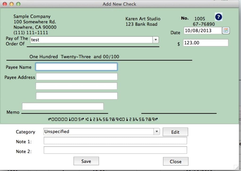 checkbook software for mac free