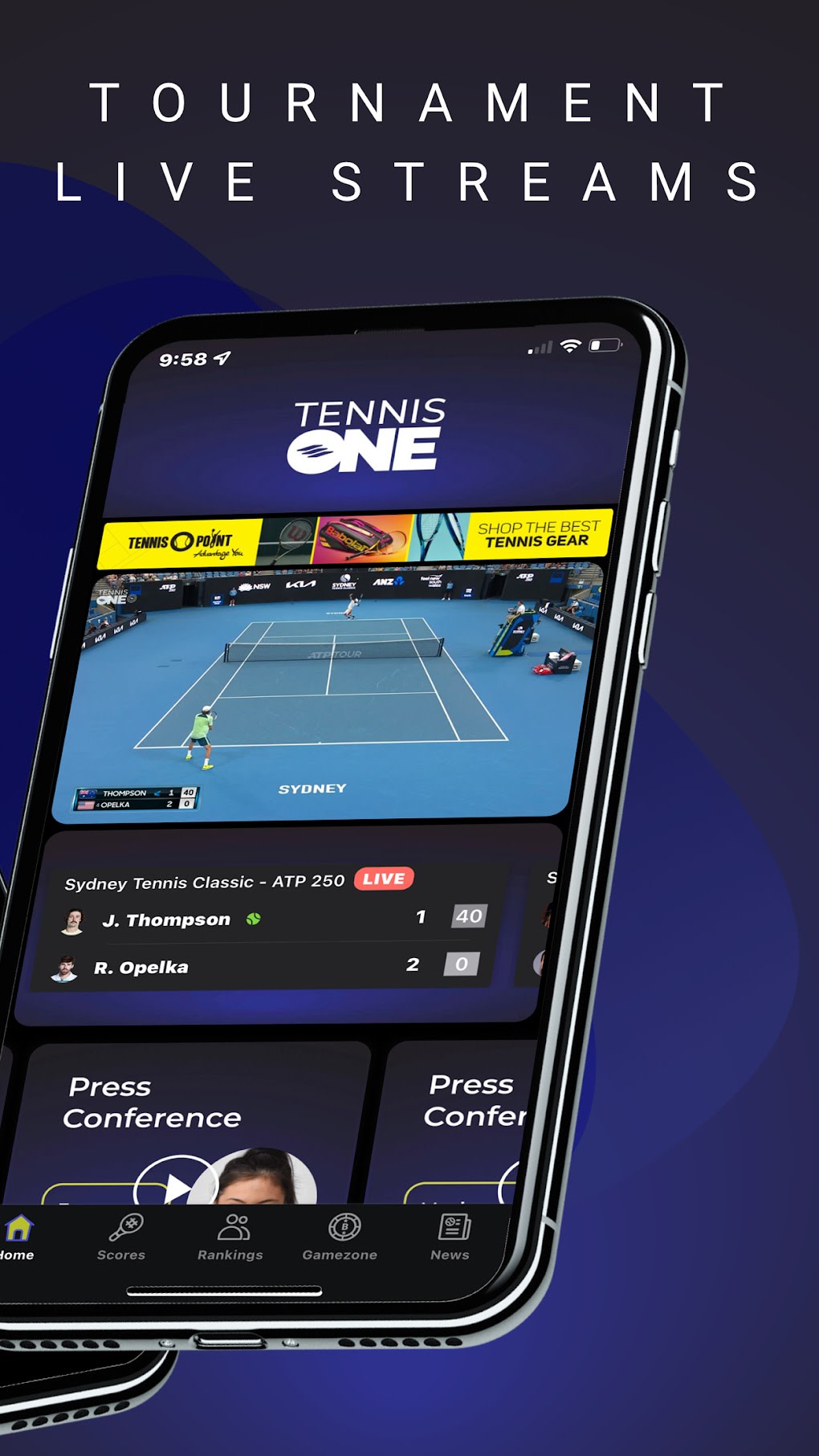 TennisONE - Tennis Live Scores für Android