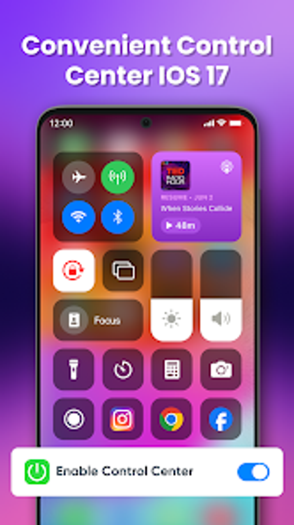 Control Center Simple IOS 17 для Android — Скачать