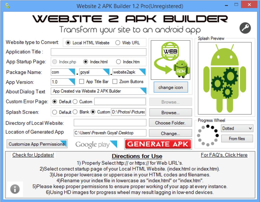 Website 2 APK Builder 2/3.