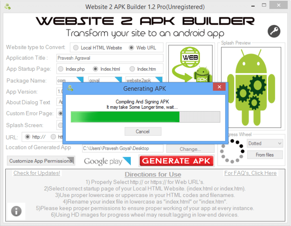 Website 2 APK Builder for Windows