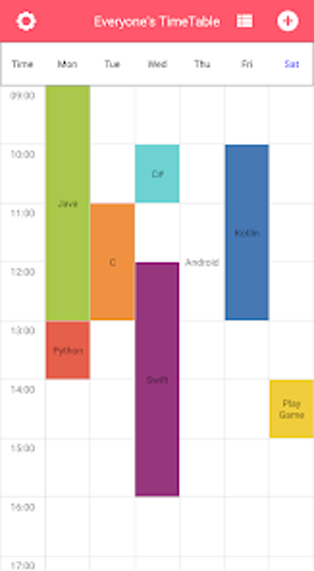 Everyones TimeTable Per Android Download