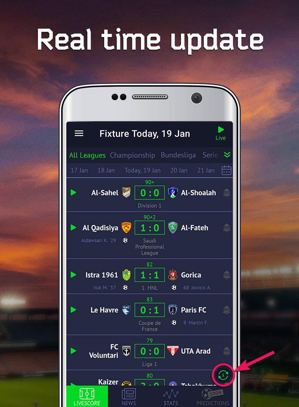 Live scores deals and fixtures