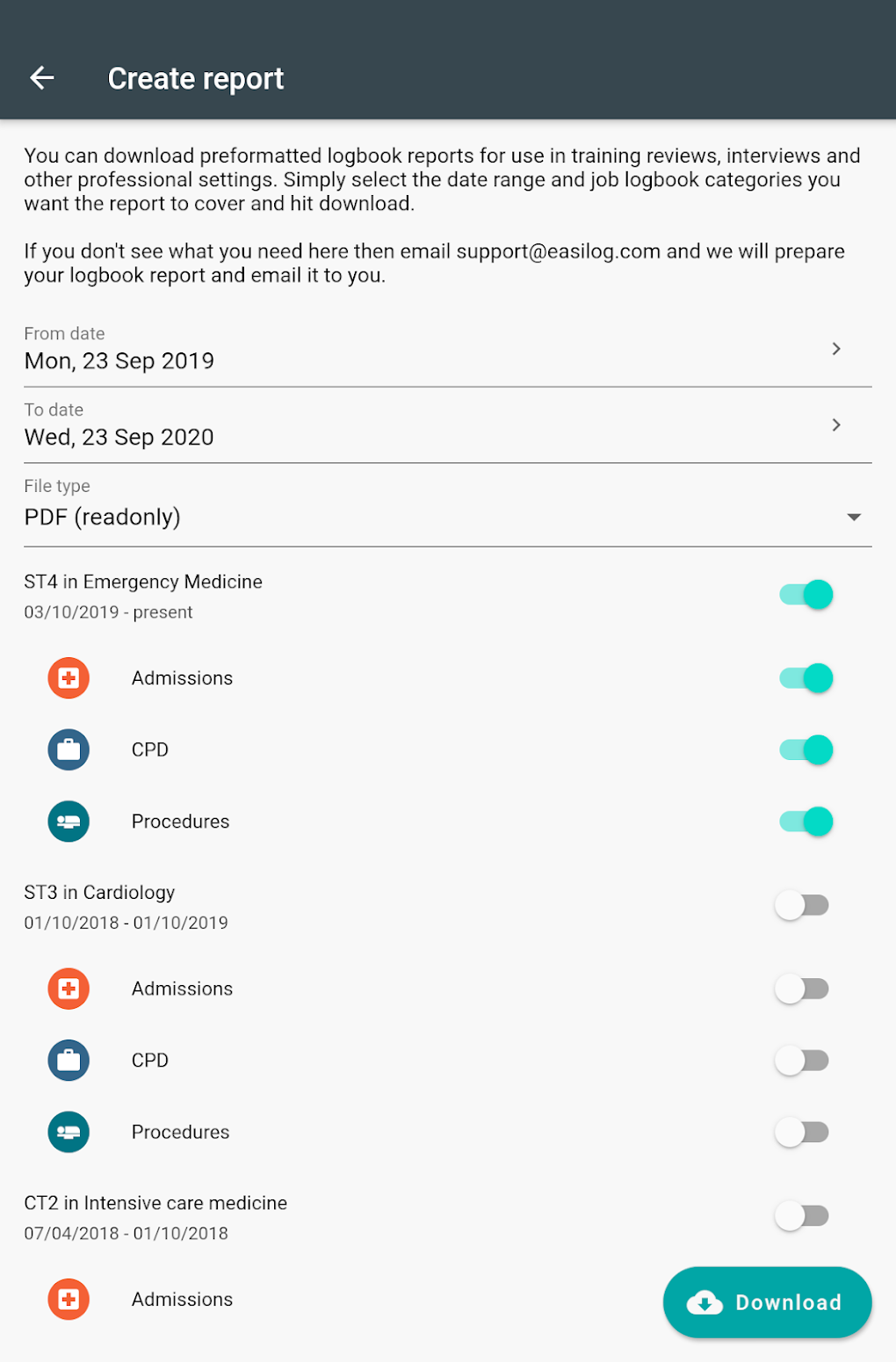 Android 용 Medical and surgical logbook - 다운로드