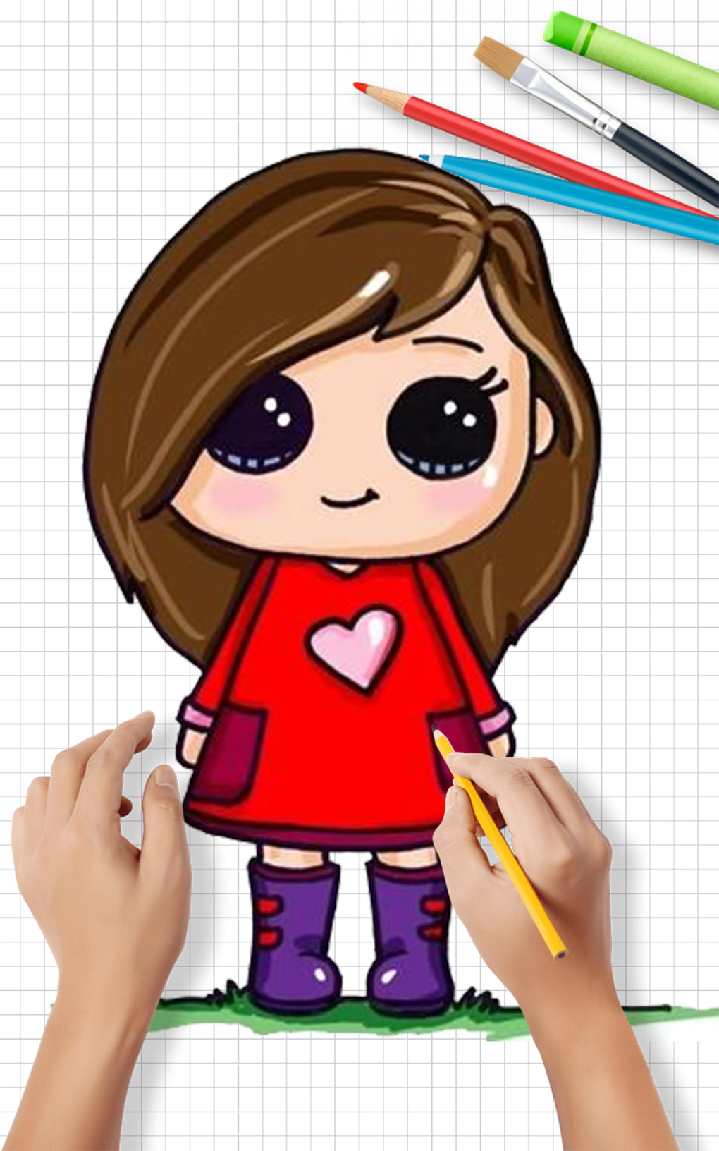 How To Draw Cute Girls Drawing Girl Step By Step For Android Download 