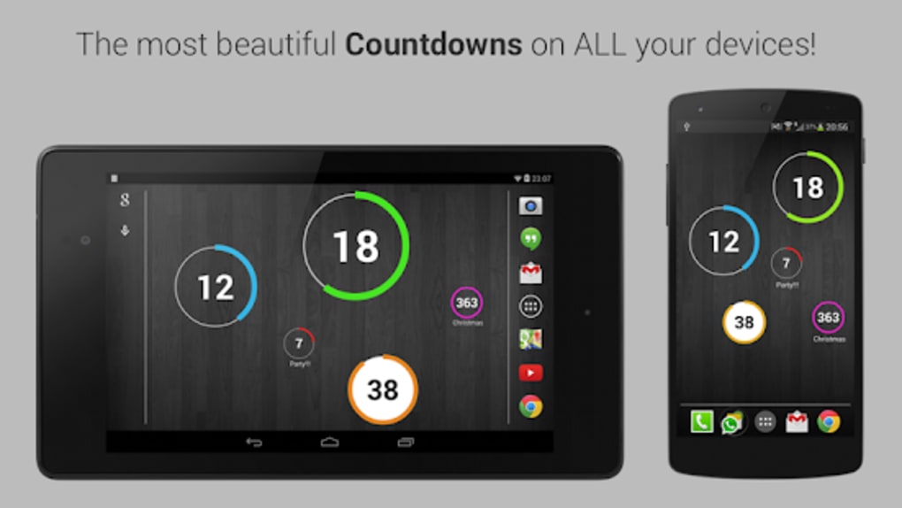 android lock screen countdown widget