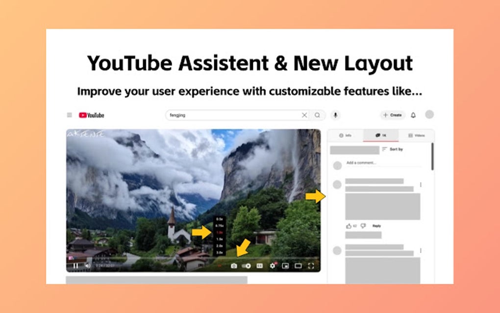 YouTube Assistent & New Layout para Google Chrome - Extensión Descargar