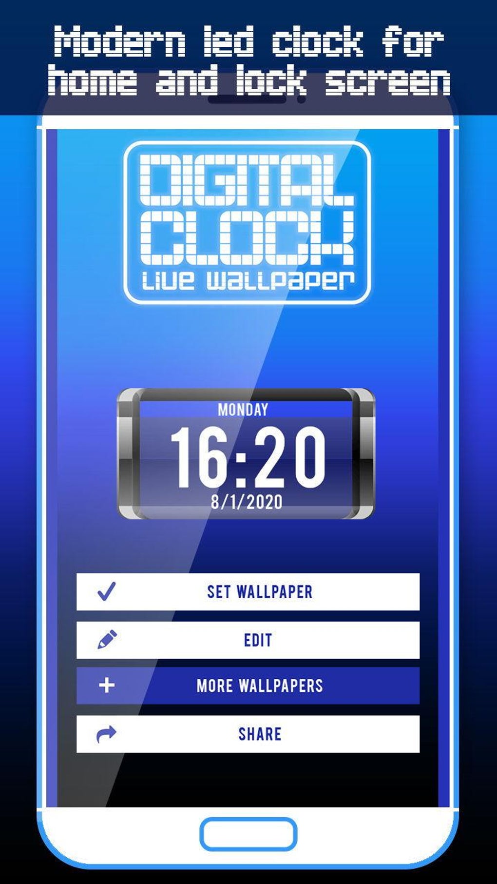 Big Digital Clock Live Wallp For Android Download