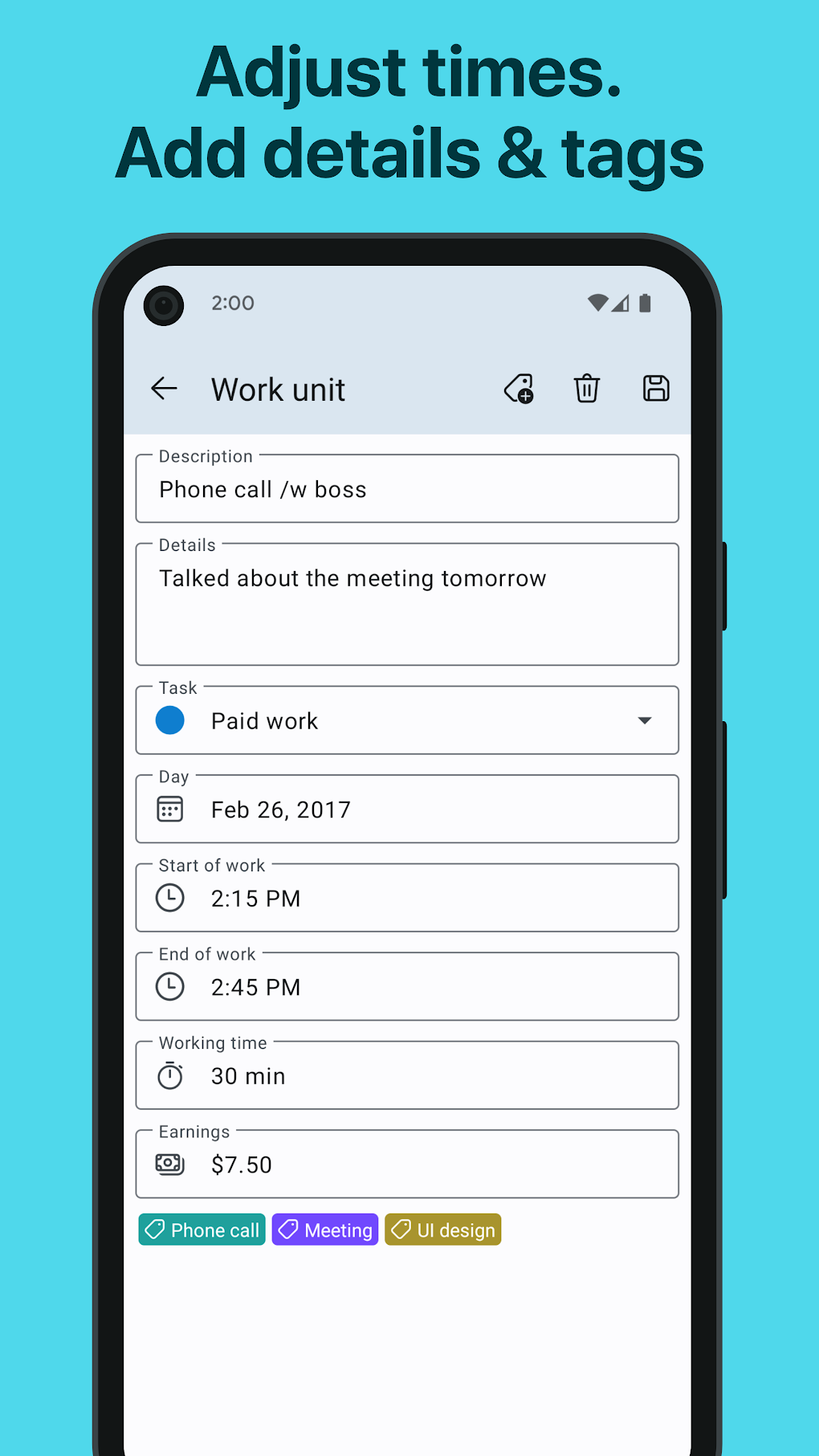 WorkingHours - Time Tracking APK para Android - Descargar