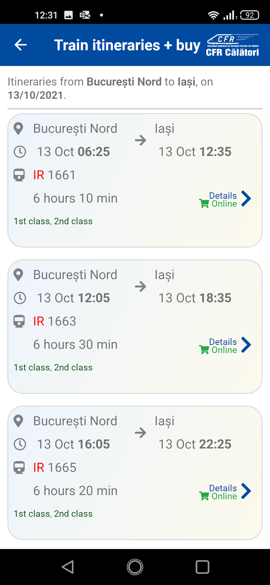 CFR Călători trains timetable and online tickets APK for Android